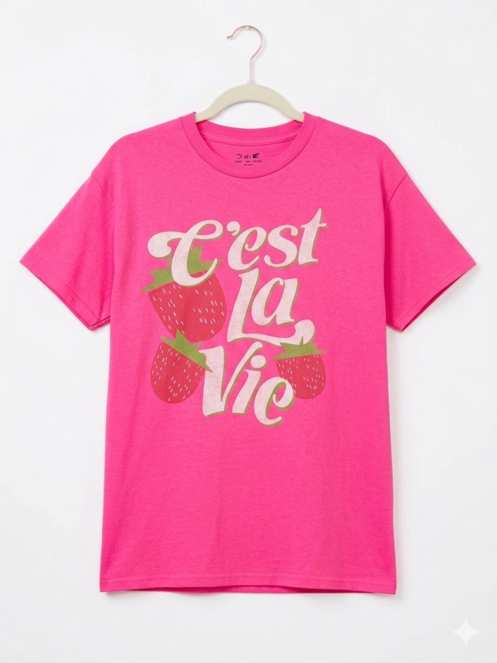 C’est La Vie Strawberry Oversized Graphic Tee Euro Summer